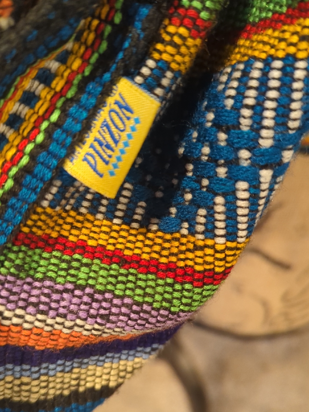 Handwoven Multicolor Striped Mini Backpack - Picture 3 of 3